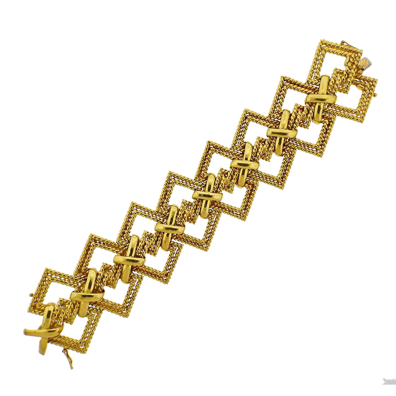 1970s Tiffany & Co Gold Wide Bracelet - Oak Gem