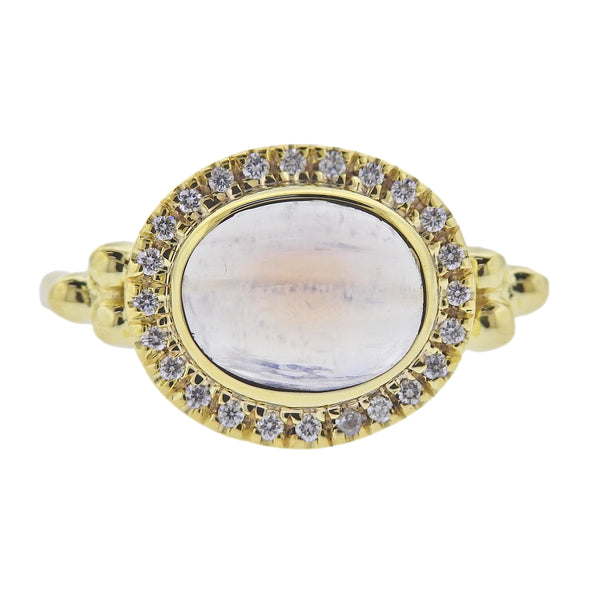 Maz Moonstone Diamond Gold Ring