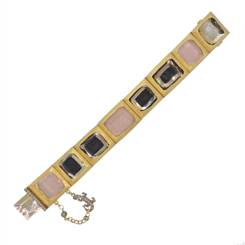 H. Stern Rose Quartz Diamond Lizard Gold Bracelet - Oak Gem