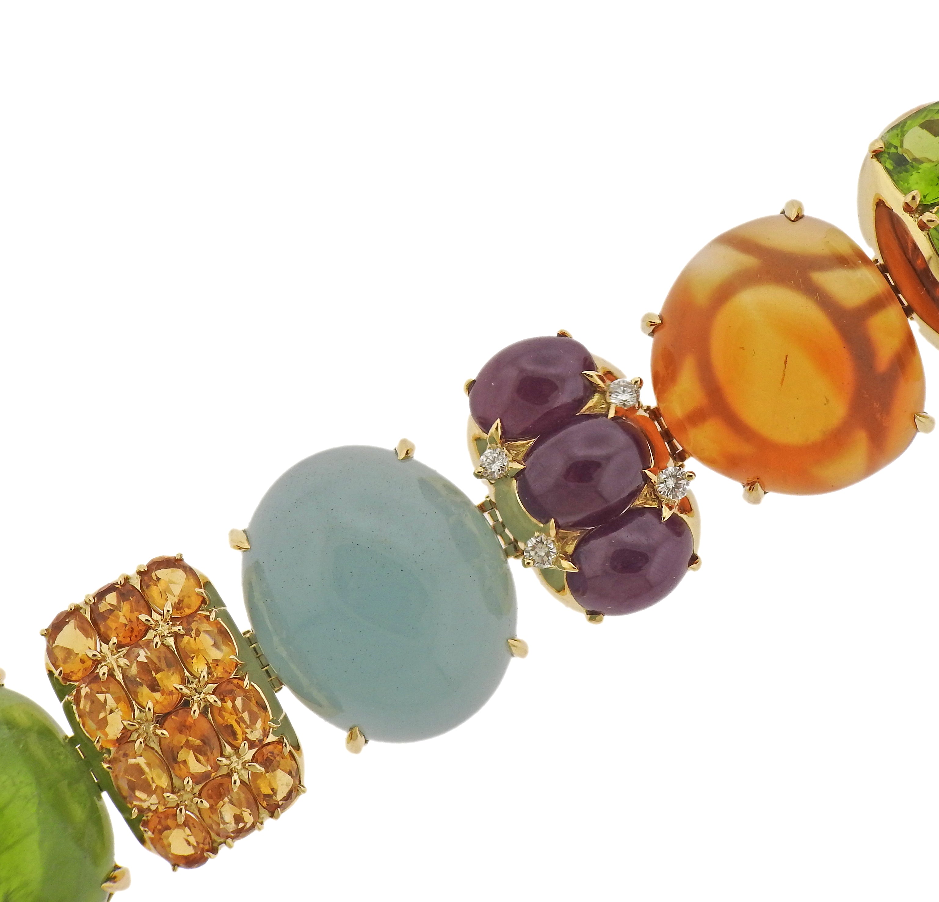 Seaman Schepps Rio Diamond Gem Set Gold Bracelet - Oak Gem