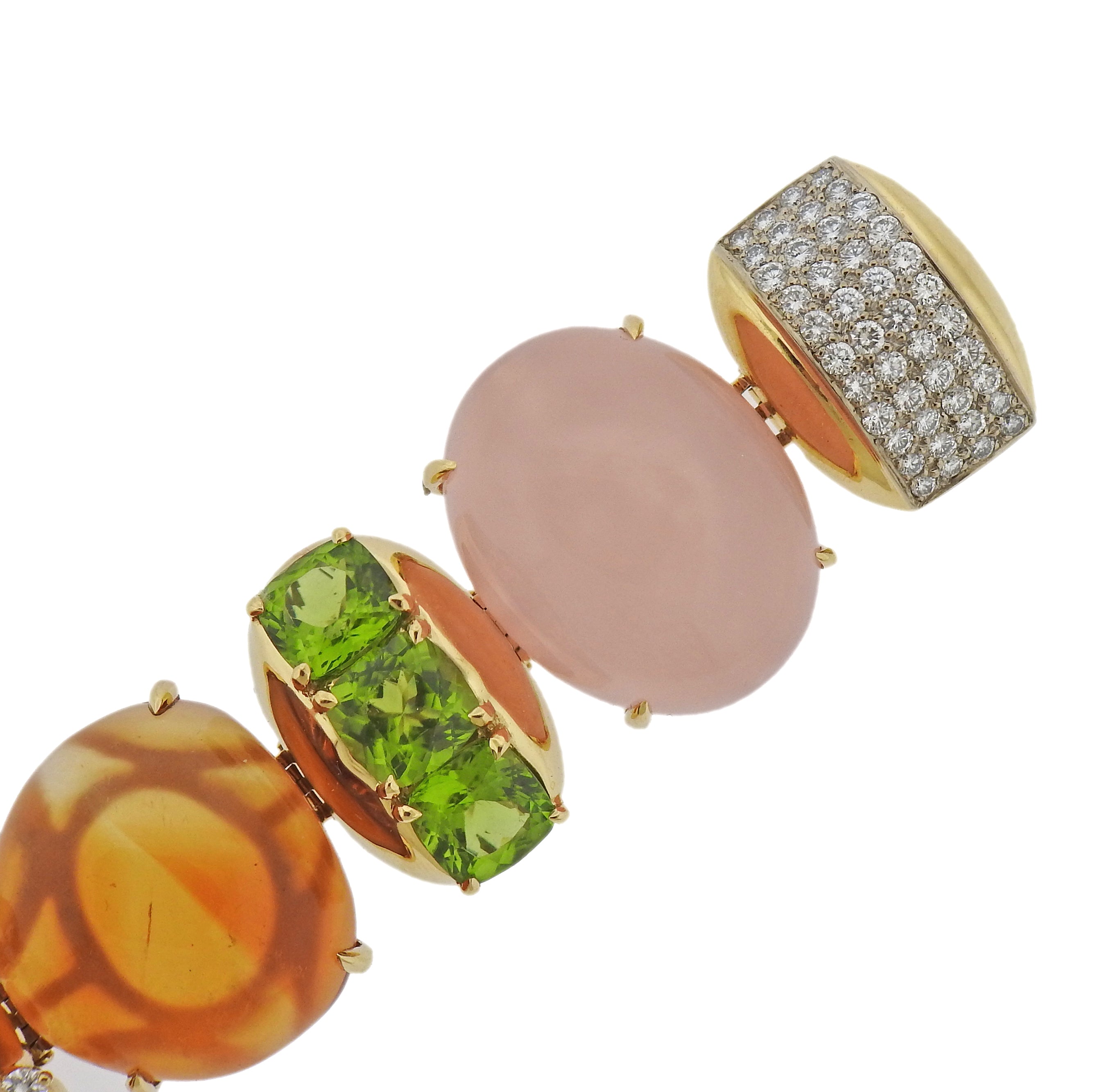 Seaman Schepps Rio Diamond Gem Set Gold Bracelet - Oak Gem