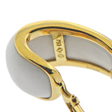 Seaman Schepps Gold White Agate Madison Doorknocker Hoop Earrings - Oak Gem