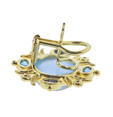 Maz Aquamarine Blue Topaz Diamond Gold Earrings