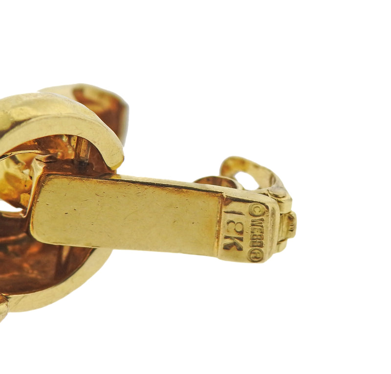 David Webb Yellow Gold Hammered Link Bracelet - Oak Gem