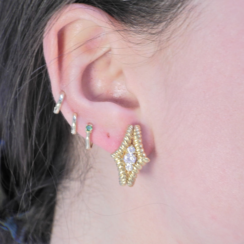 1960s Gold Diamond Earrings