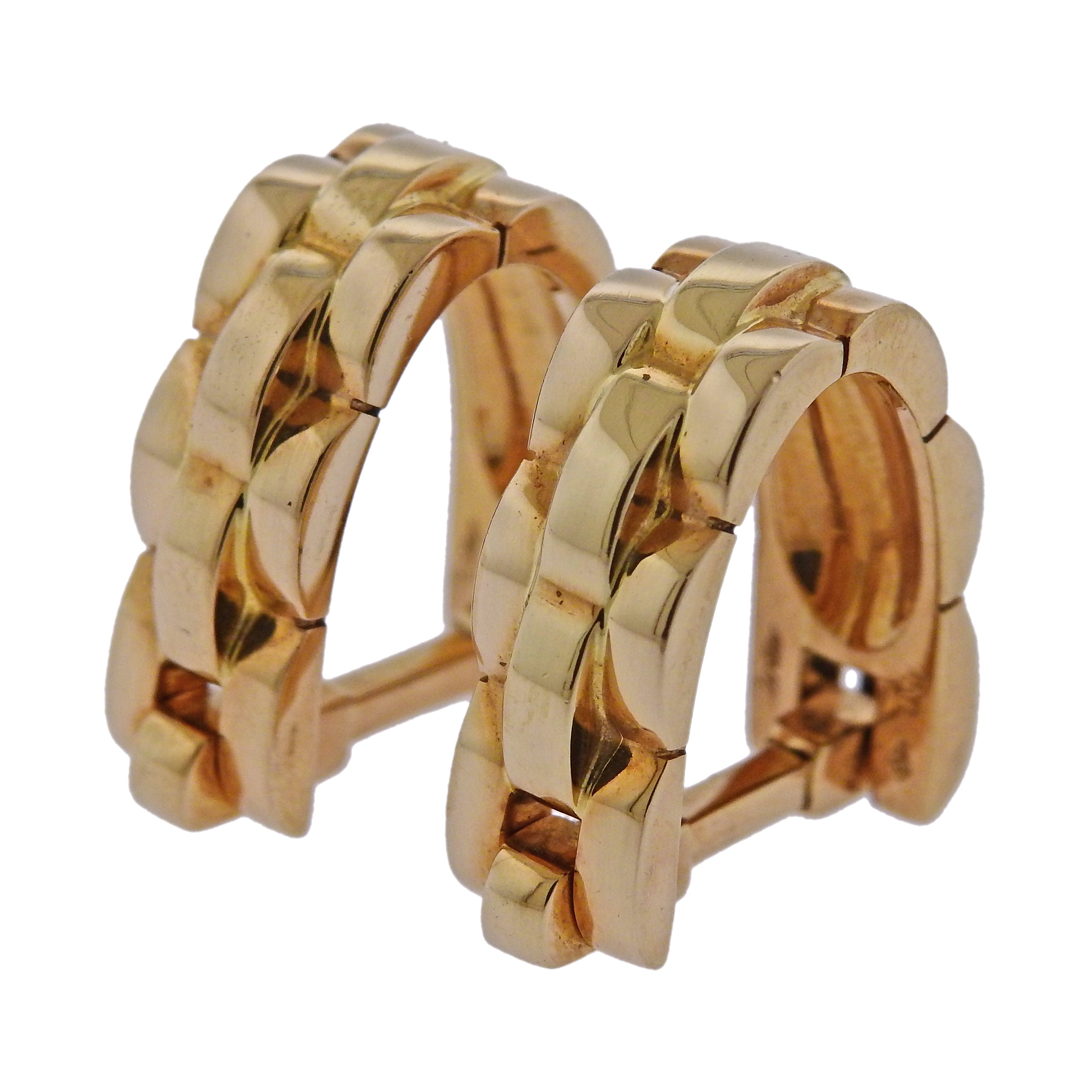 Cartier Maillon Panthere Gold Stirrup Cufflinks - Oak Gem