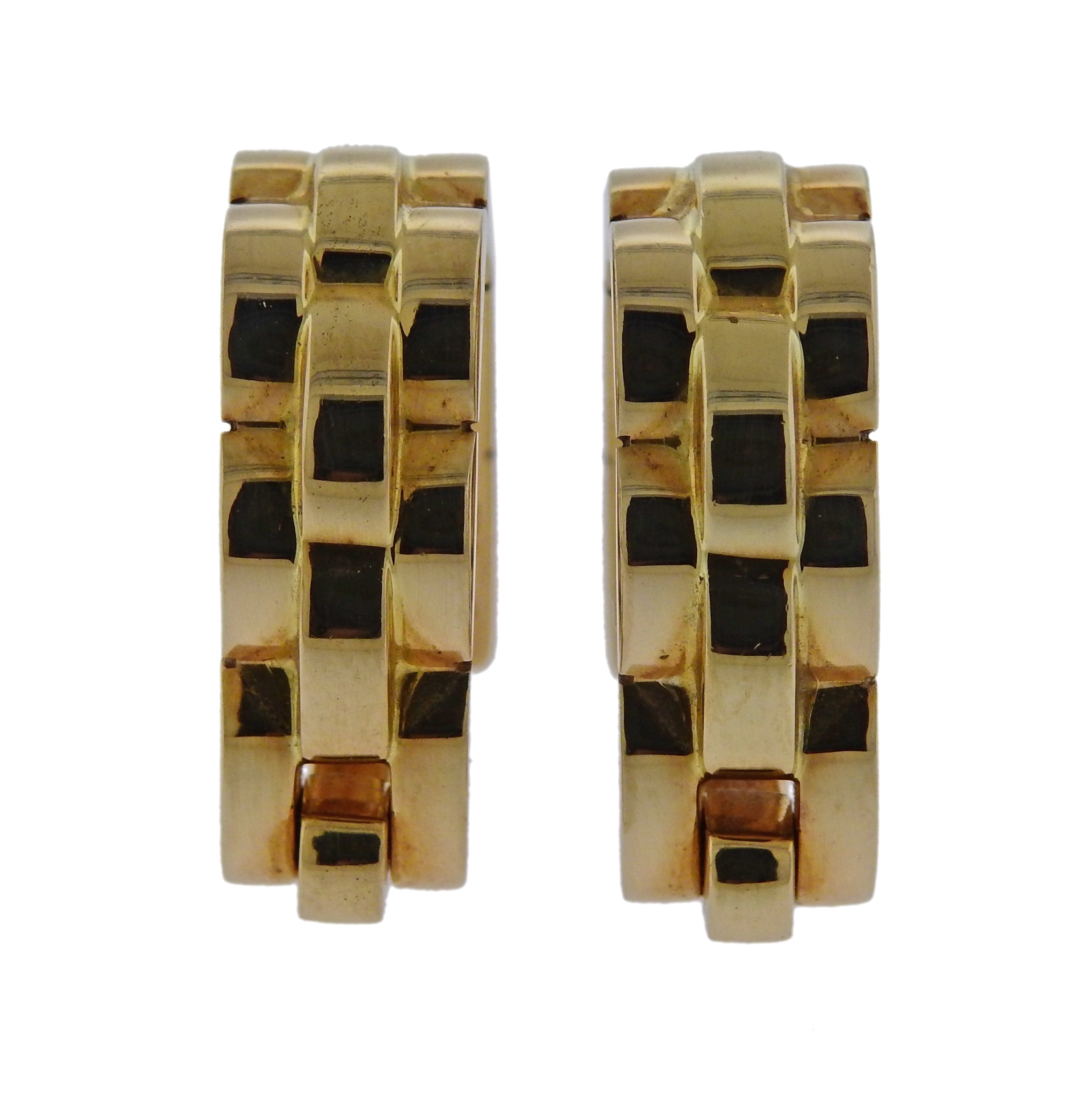 Cartier Maillon Panthere Gold Stirrup Cufflinks - Oak Gem