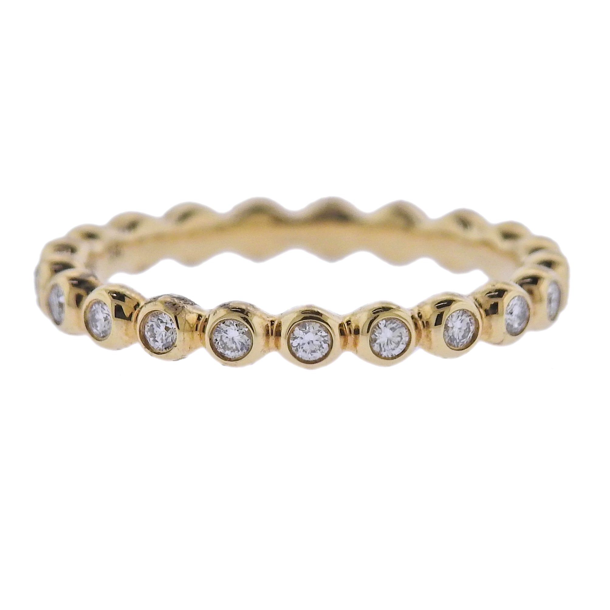 Georg Jensen 18k Yellow Gold Aurora Diamond Ring 1553 B