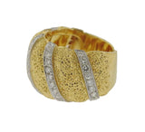 Buccellati Gold Diamond Wide Dome Cuff Ring - Oak Gem