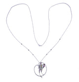 Bucherer Gold Diamond Sapphire Tsavorite Butterfly Pendant Necklace