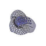 Bucherer Gold Diamond Sapphire Dome Ring