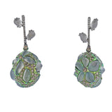 Arunashi Opal Diamond Egg Drop Earrings