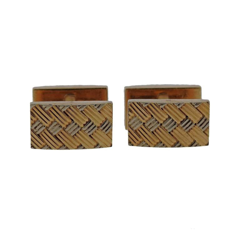 Tiffany & Co. Gold Woven Cufflinks - Oak Gem