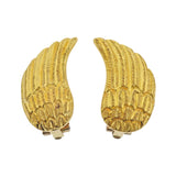 Lalaounis Greece Wing Motif Yellow Gold Earrings