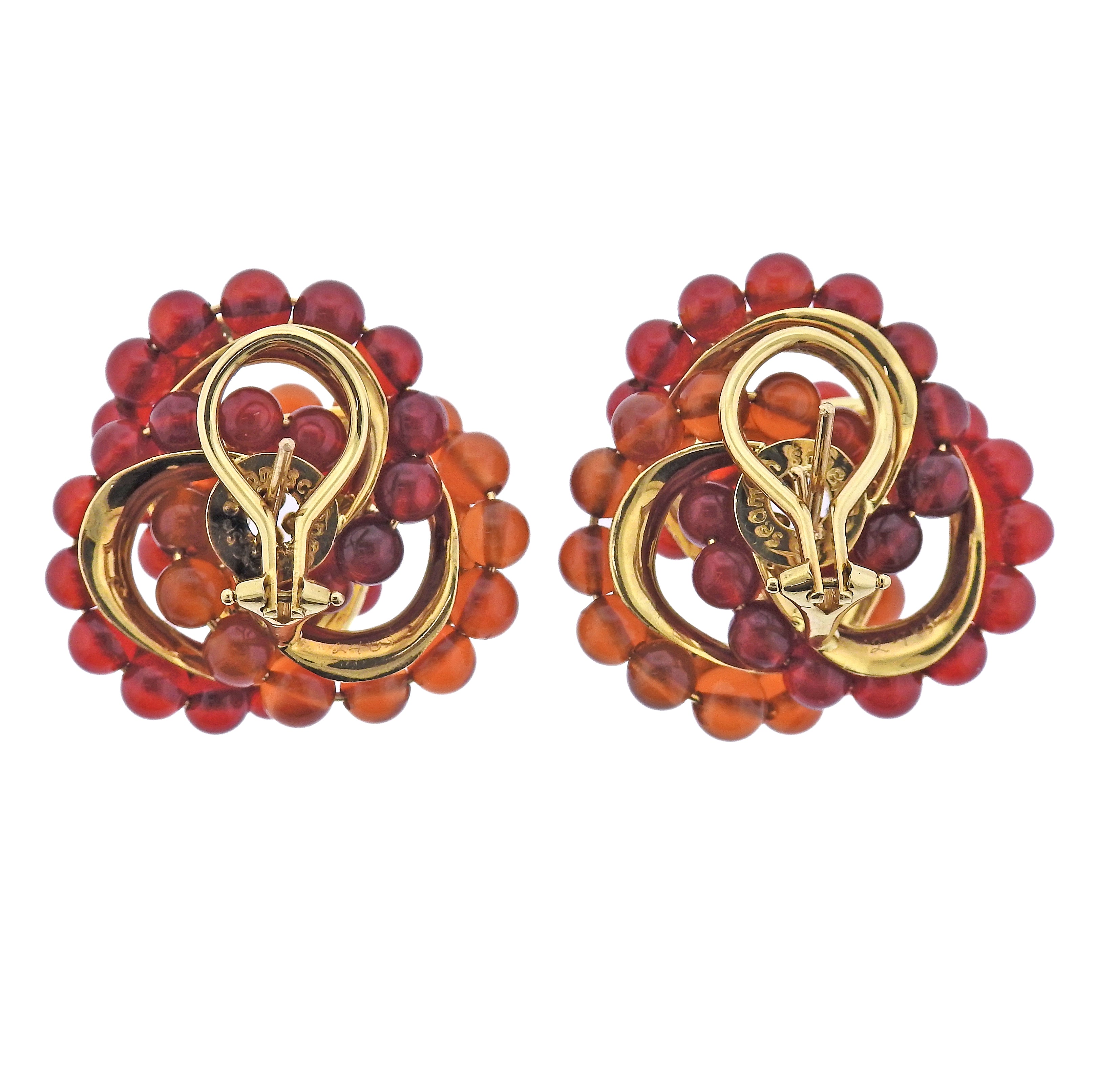 Seaman Schepps Carnelian Gold Earrings