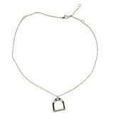 Ubaldi Diamond White Gold Stirrup Pendant Necklace - Oak Gem