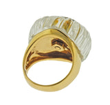 Maz Carved Crystal Diamond Gold Ring - Oak Gem