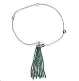 Bucherer Gold Diamond Emerald Bead Onyx Tassel Pendant Necklace