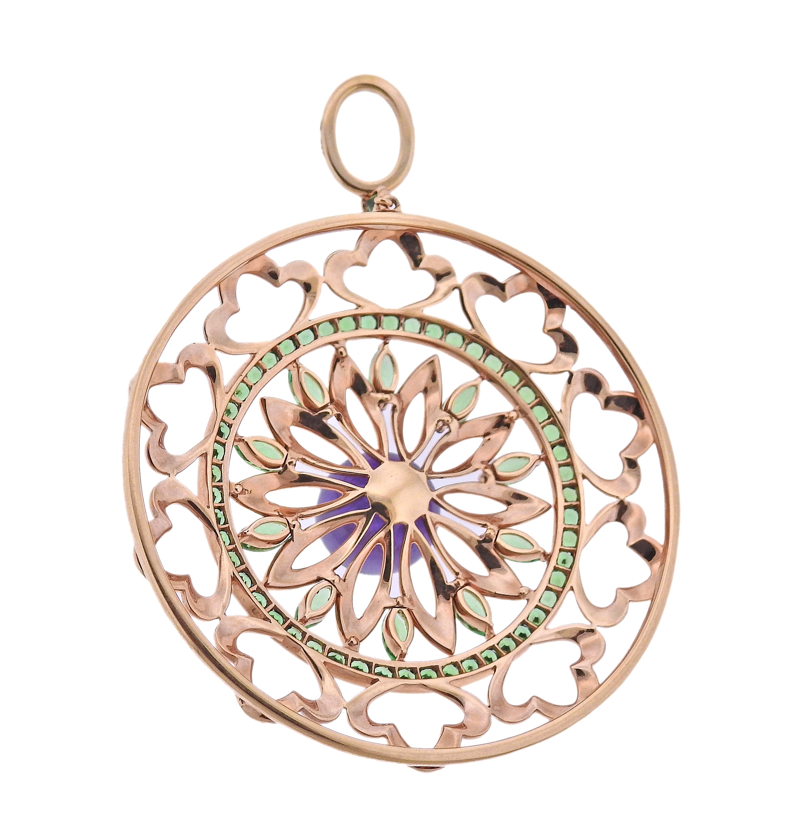 Bucherer Gold Amethyst Tsavorite Pendant