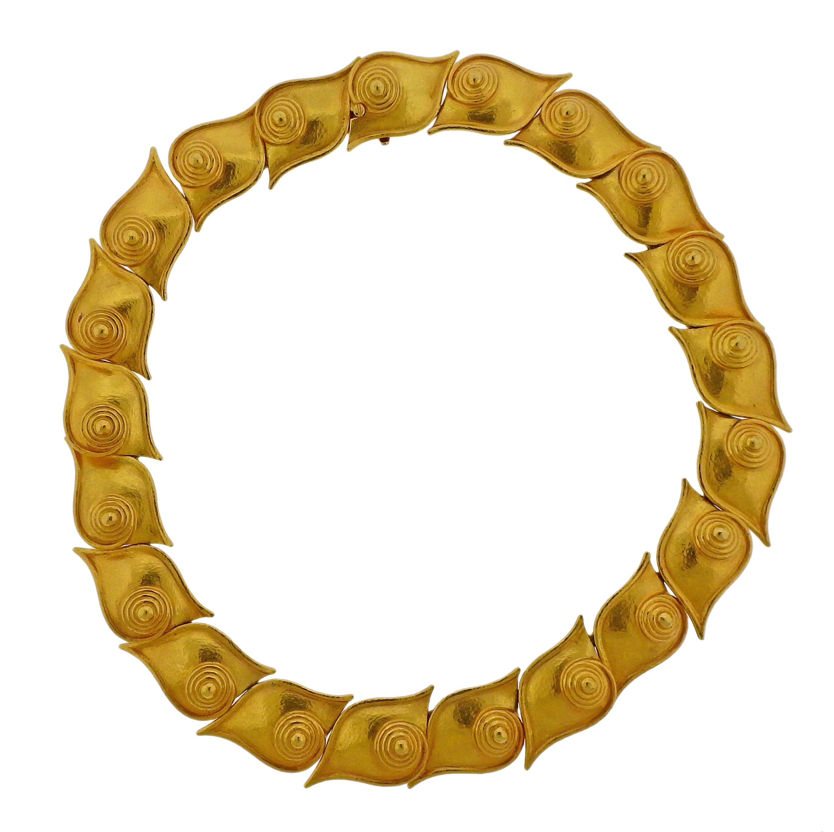 Zolotas Greece Gold Swirl Motif Necklace Earrings Set - Oak Gem