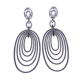 Bucherer Gold Diamond Sapphire Drop Earrings