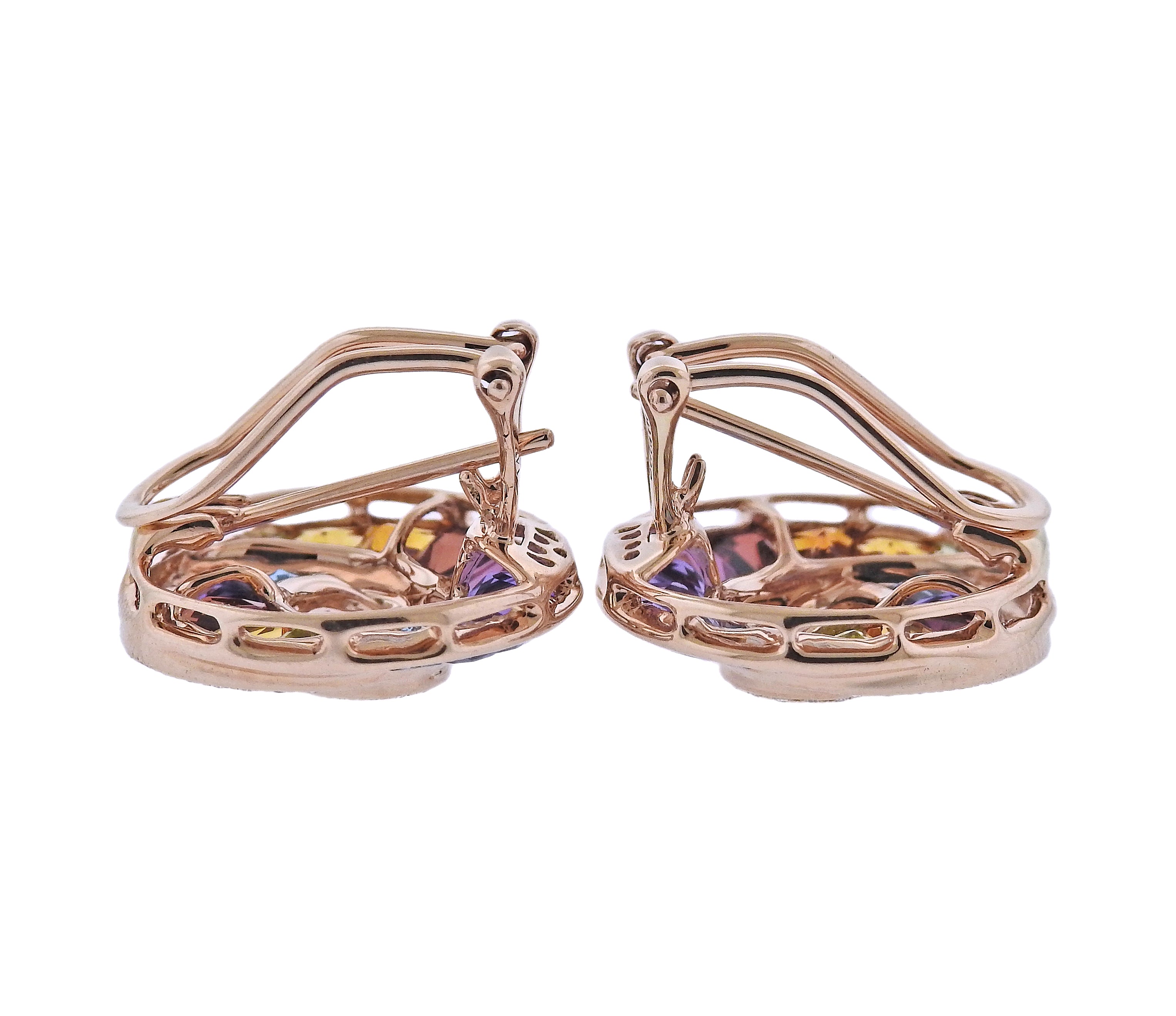 Bellarri The Cove Multi Gemstone Diamond Gold Earrings