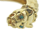 David Webb Emerald Leopard Cuff Bracelet