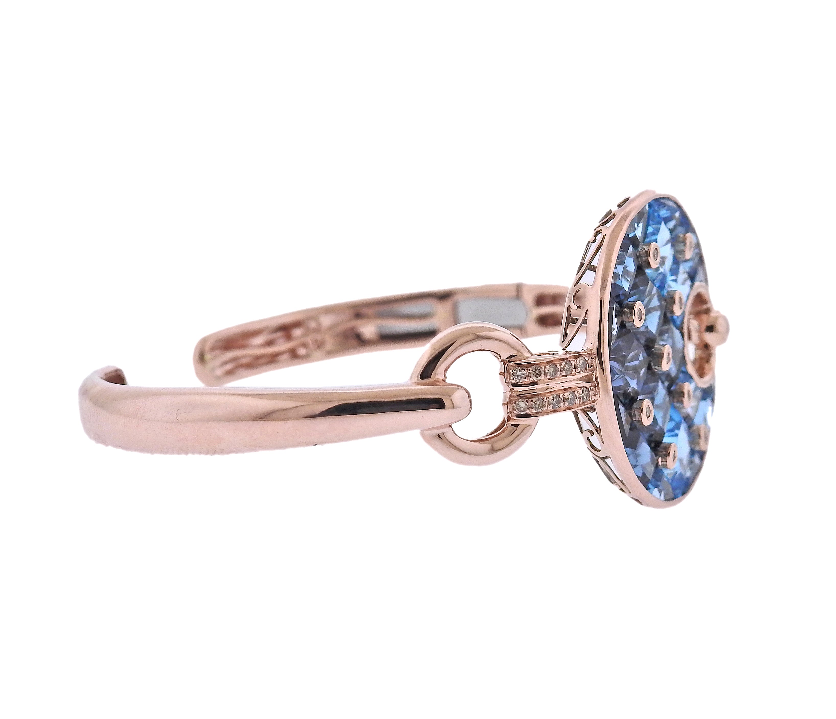 Bellarri Hava Nouveau Blue Topaz Diamond Gold Bracelet