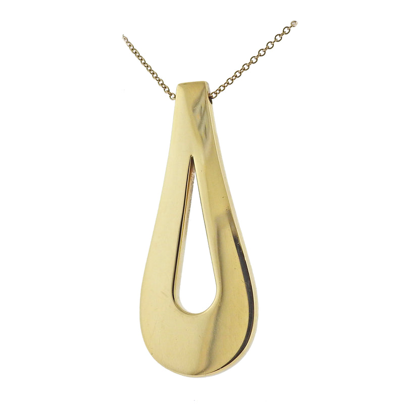 Tiffany & Co Gold Teardrop Pendant Necklace