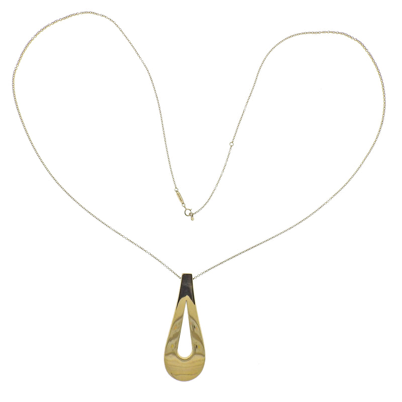 Tiffany & Co Gold Teardrop Pendant Necklace