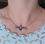 Bellarri Queen Bee Blue Topaz Diamond Gold Pendant Necklace