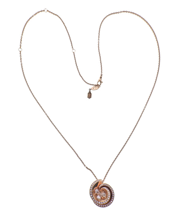 De Grisogono Chiocciolina Diamond Rose Gold Pendant Necklace