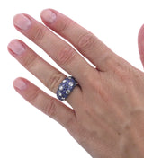 Bucherer Gold Sapphire Diamond Cocktail Ring