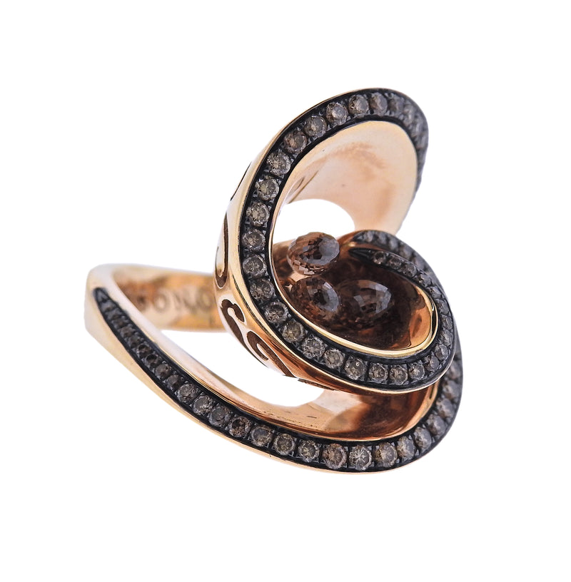 De Grisogono Chiocciolina Rose Gold Fancy Brown Diamond Cocktail Ring