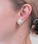 Angela Cummings Assael South Sea Pearl Diamond Platinum Gold Earrings