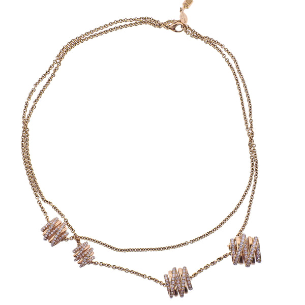 De Grisogono Allegra Rose Gold Diamond Pendant Long Necklace