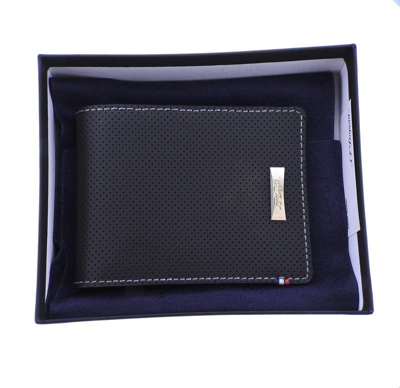 S. T. Dupont Defi Perforated Black Leather Card Holder 170406DC
