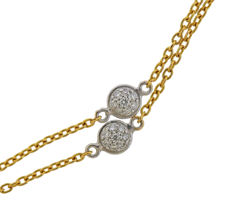 Gurhan Long Delicate Diamond Gold Station Necklace - Oak Gem