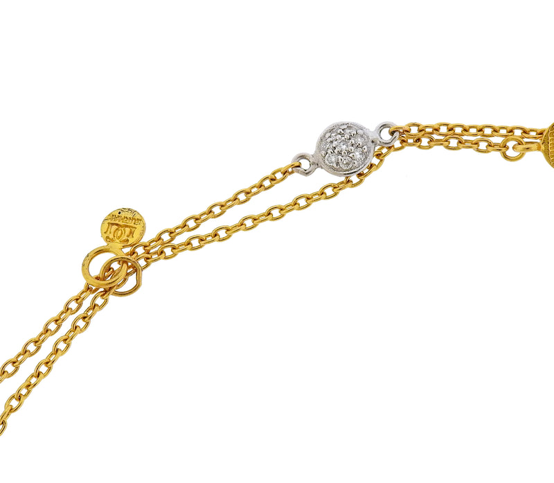 Gurhan Long Delicate Diamond Gold Station Necklace - Oak Gem