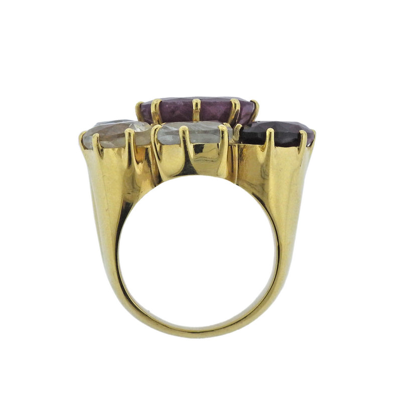 H. Stern Diane Von Furstenberg Harmony Multicolor Gemstone Gold Ring - Oak Gem
