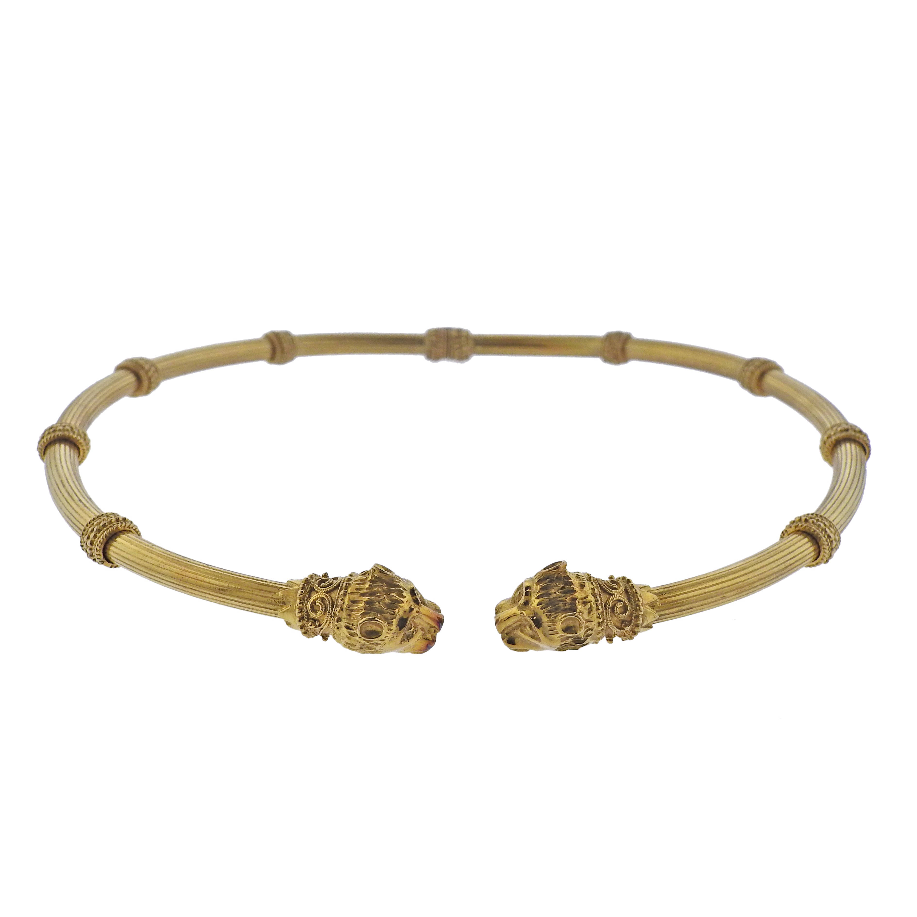 Zolotas Greece Chimera Collar Gold Necklace