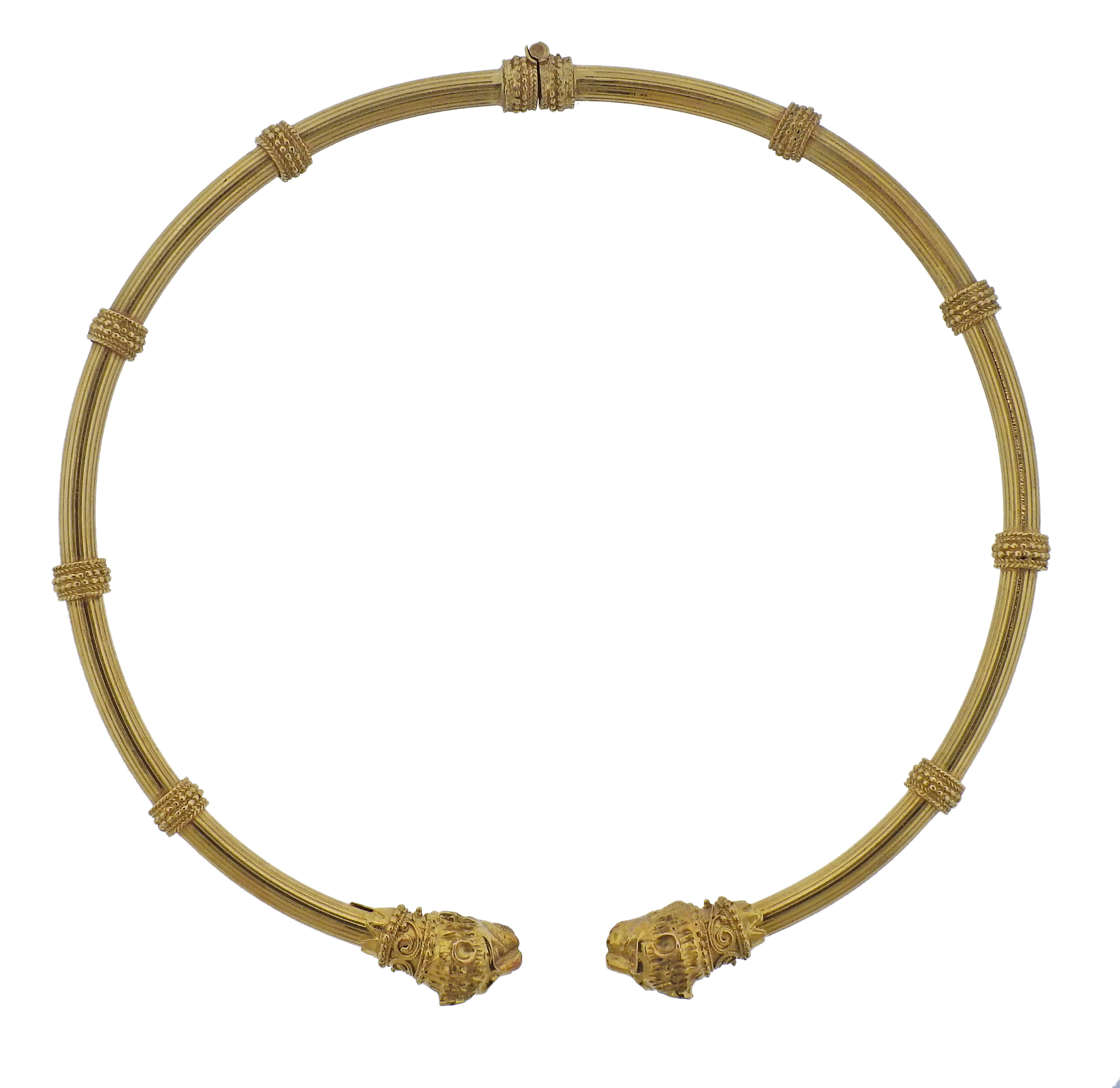 Zolotas Greece Chimera Collar Gold Necklace