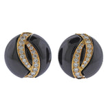 Van Cleef & Arpels 1980s Onyx Diamond Gold Earrings
