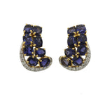 Seaman Schepps Iolite Diamond Gold Earrings - Oakgem.com
