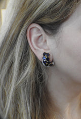 Seaman Schepps Iolite Diamond Gold Earrings - Oakgem.com