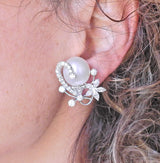 Assael South Sea Pearl Diamond Gold Cocktail Earrings