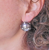 Assael South Sea Tahitian Pearl Diamond Platinum Earrings