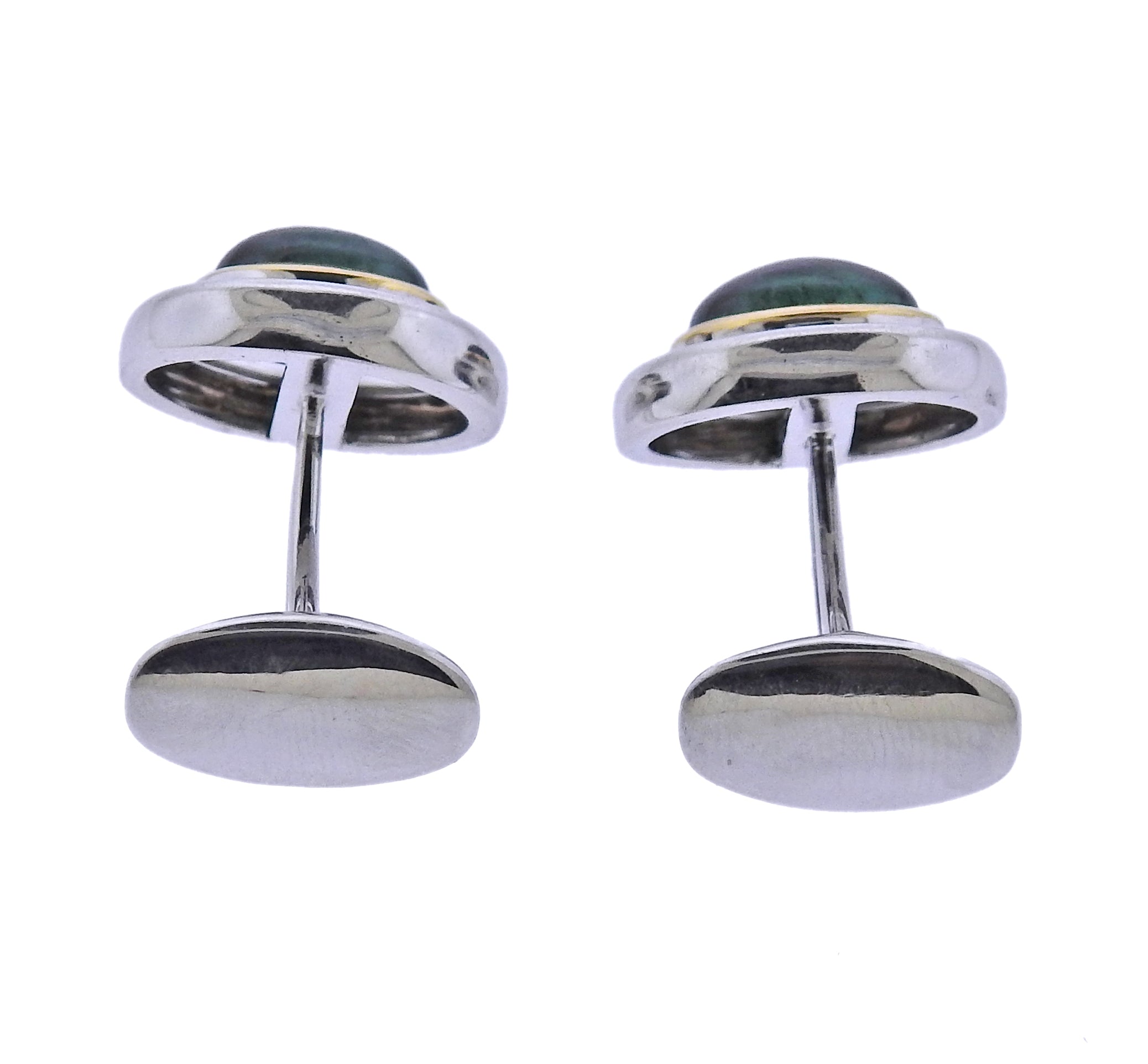 Assael Tourmaline Gold Cufflinks