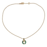 Bulgari Malachite Diamond Rose Gold Pendant Necklace