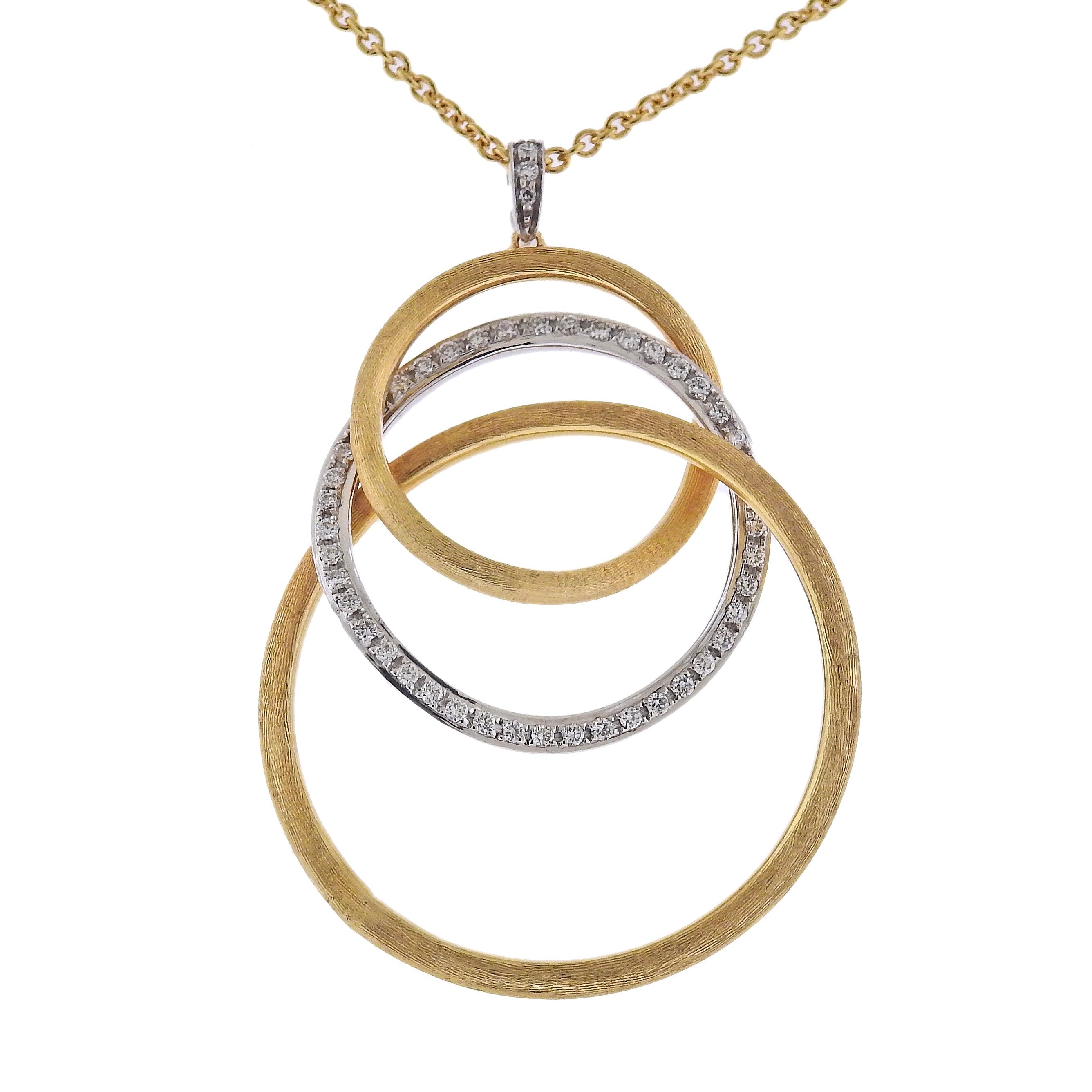 Marco Bicego Jaipur Gold Diamond Circle Pendant Necklace